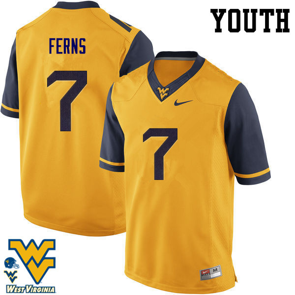 NCAA Youth Brendan Ferns West Virginia Mountaineers Gold #7 Nike Stitched Football College Authentic Jersey SB23U60VC